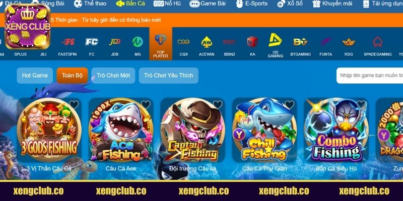 Bắn cá XENGCLUB TP Fishing Vàng