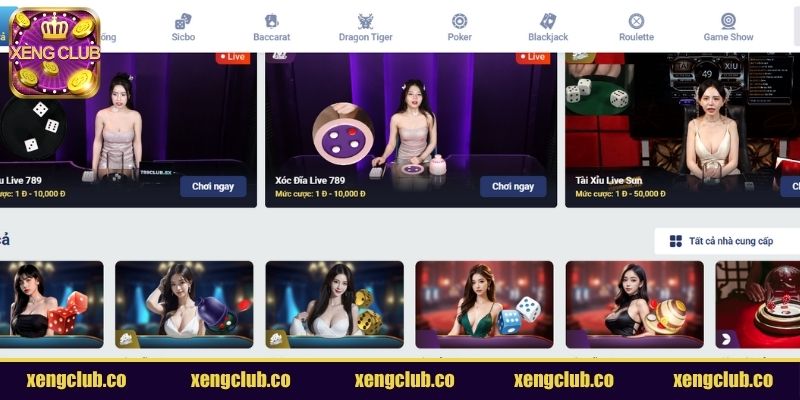 Khám phá tổng quát về sảnh chơi Casino XENGCLUB