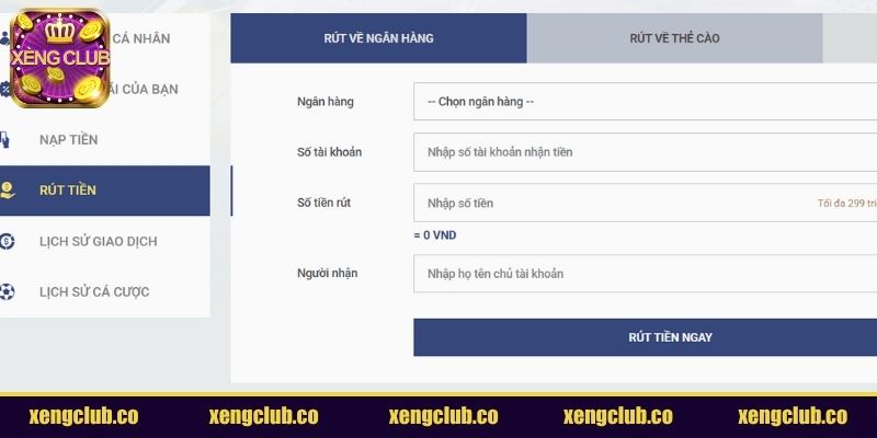 Những điều kiện cần đáp ứng khi rút tiền XENGCLUB
